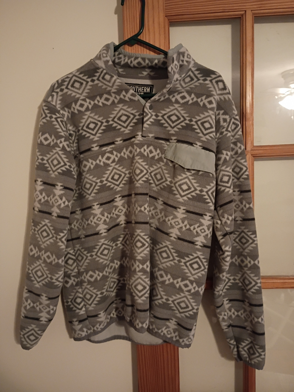 Southern Marsh Men’s Gray Aztec Half-Zip Fleece Pullover